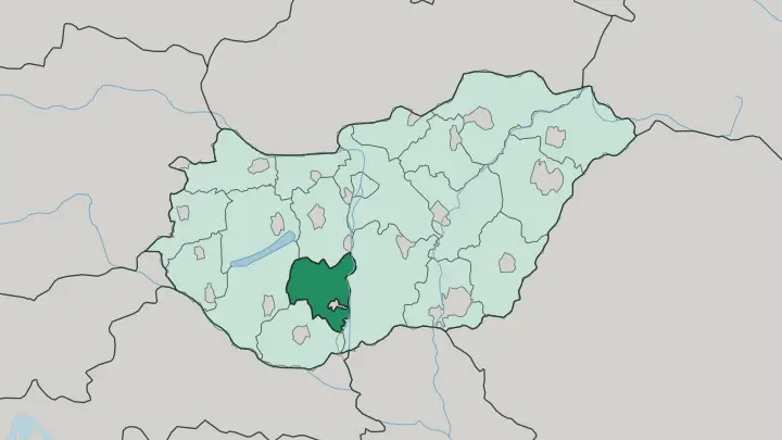 Map of Tolna megye in Hungary