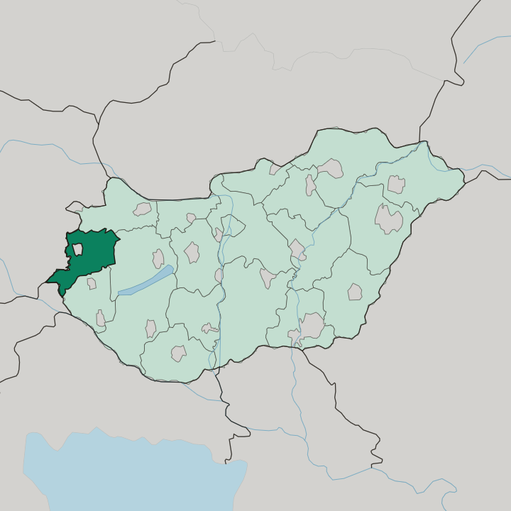 Map showing Vas megye — In Hungary