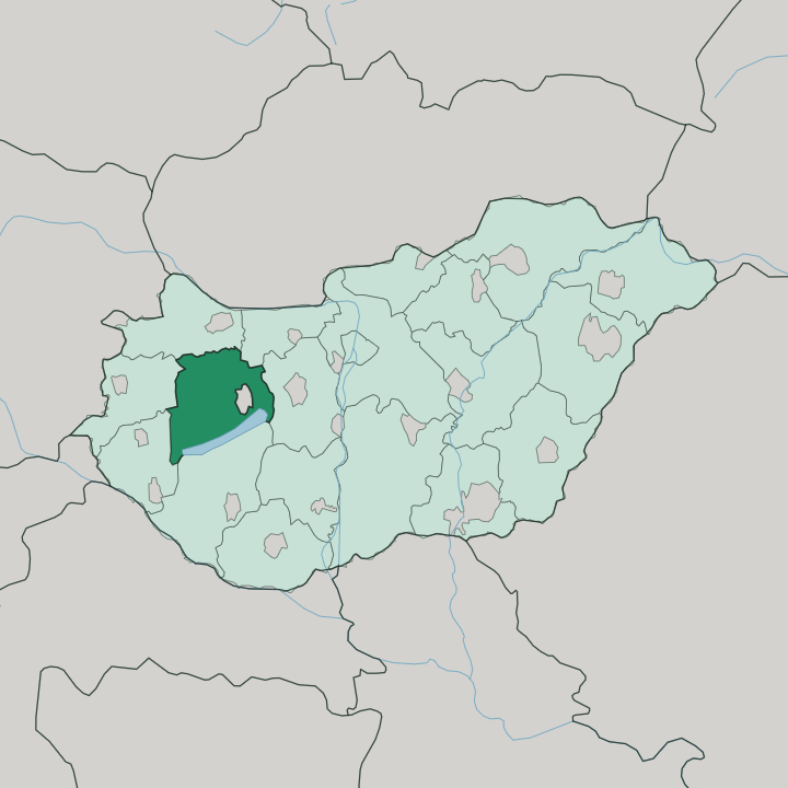 Map showing Veszprém megye — In Hungary