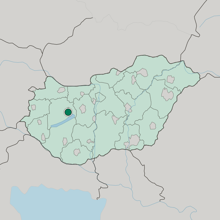 Map showing Veszprém — In Hungary