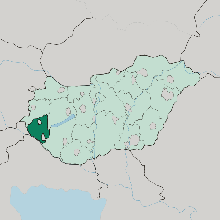 Map showing Zala megye — In Hungary