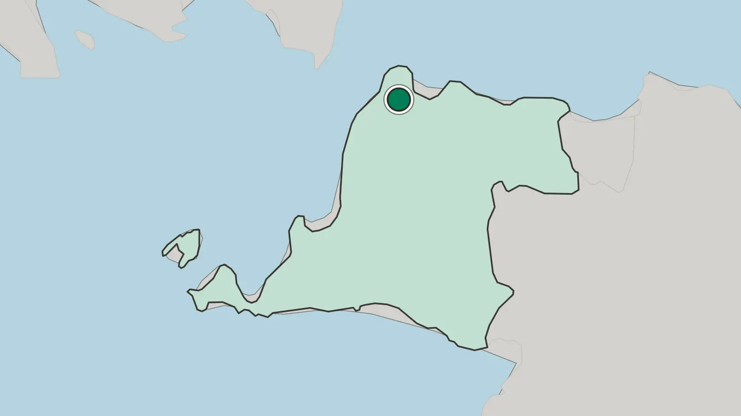 Map of Cilegon in Indonesia