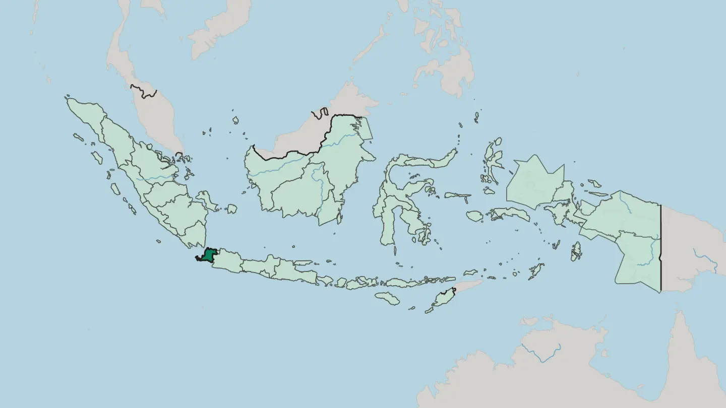 Map of Banten in Indonesia