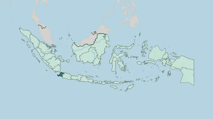 Map of Banten in Indonesia