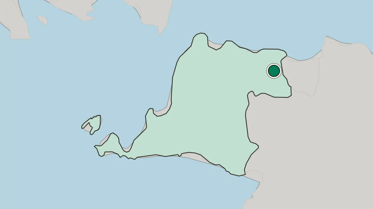 Map of Tangerang in Indonesia