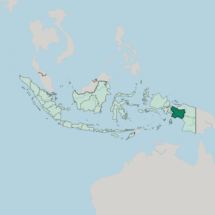 Map showing Central Papua — In Indonesia
