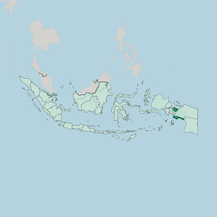 Map showing Central Papua — In Indonesia