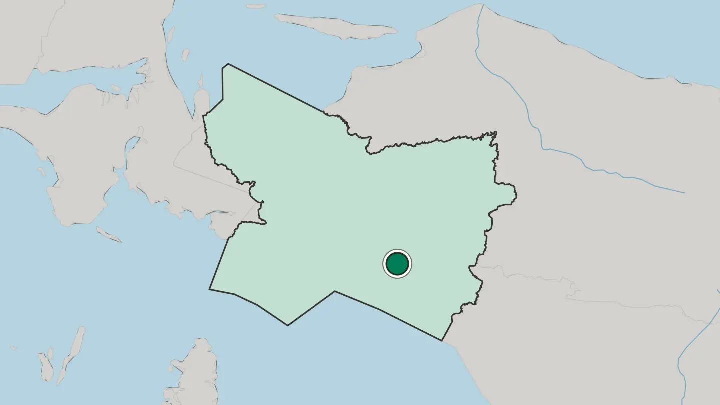 Map of Timika in Indonesia