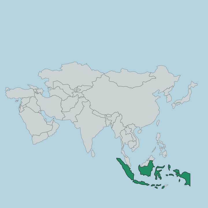 Map showing Indonesia — In Asia