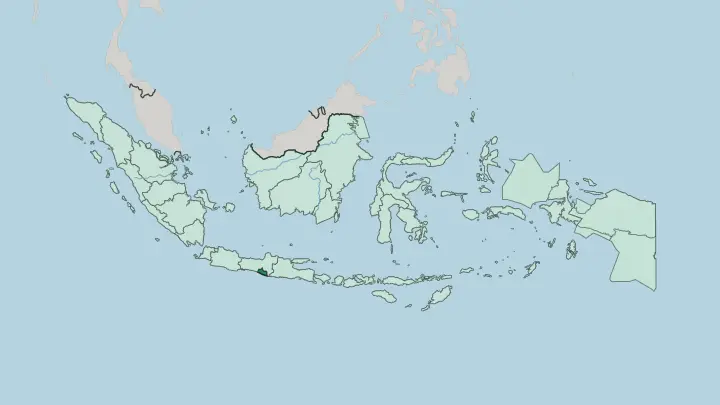 Map of Daerah Istimewa Yogyakarta in Indonesia
