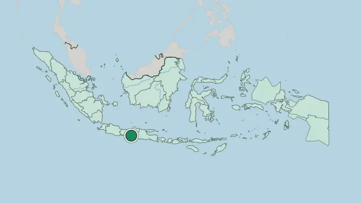 Map of Yogyakarta in Indonesia