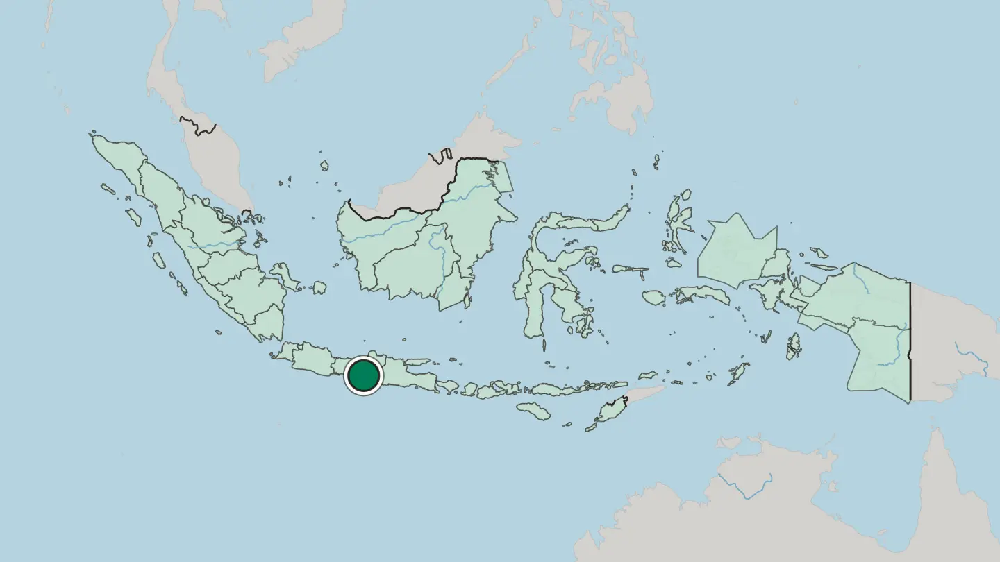 Map of Yogyakarta in Indonesia