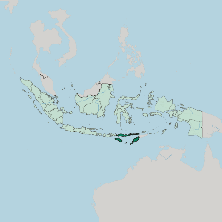 Map showing East Nusa Tenggara — In Indonesia