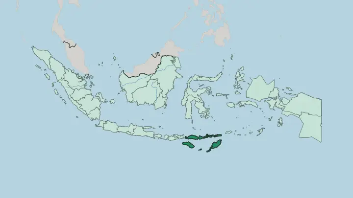 Map of East Nusa Tenggara in Indonesia