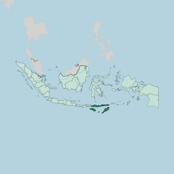 Map showing East Nusa Tenggara — In Indonesia