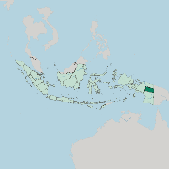 Map showing Highland Papua — In Indonesia