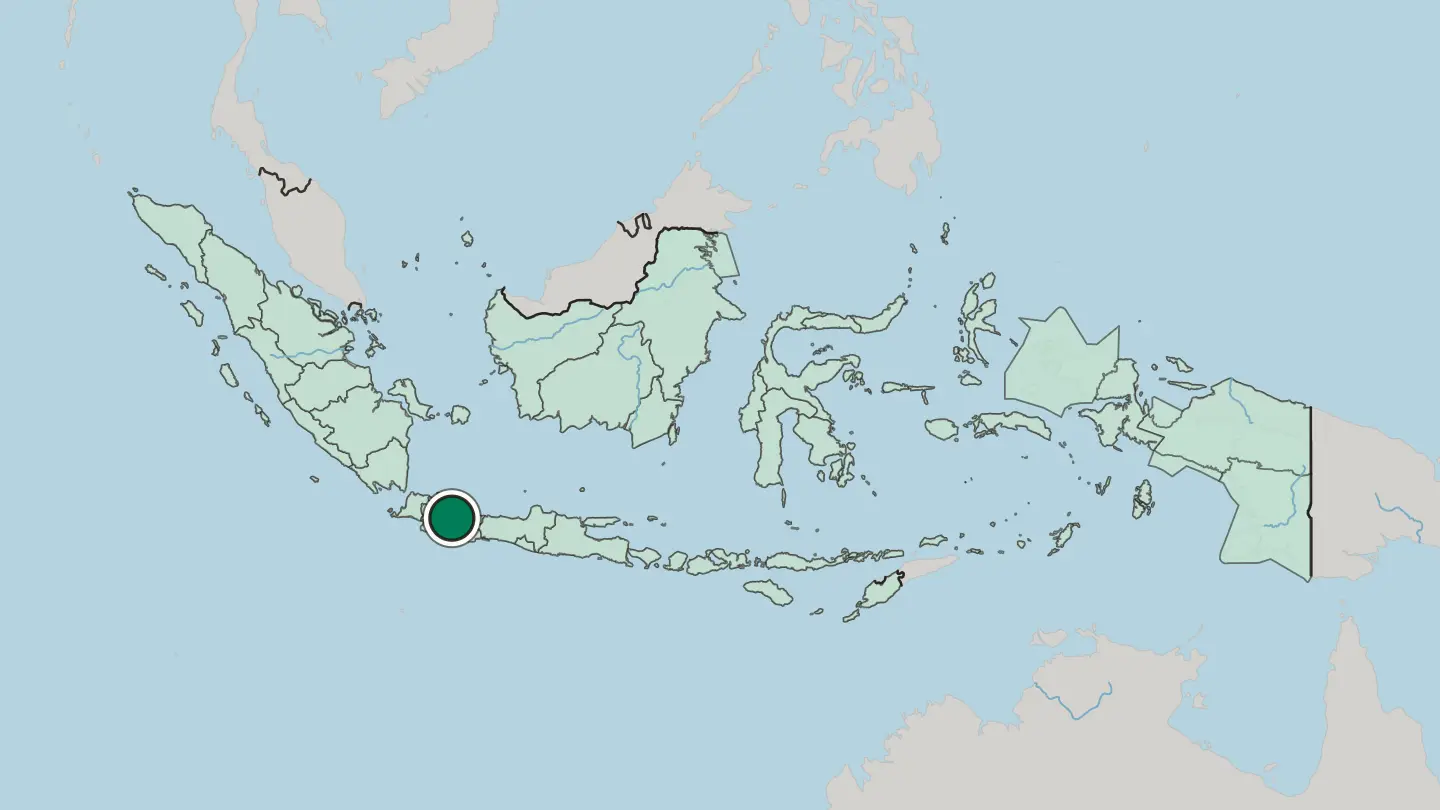 Map of Bandung in Indonesia