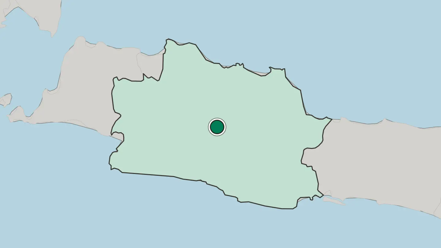 Map of Bandung in Indonesia