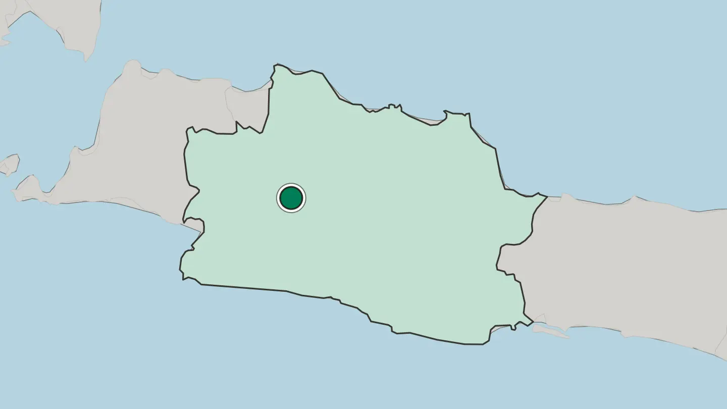 Map of Cianjur in Indonesia