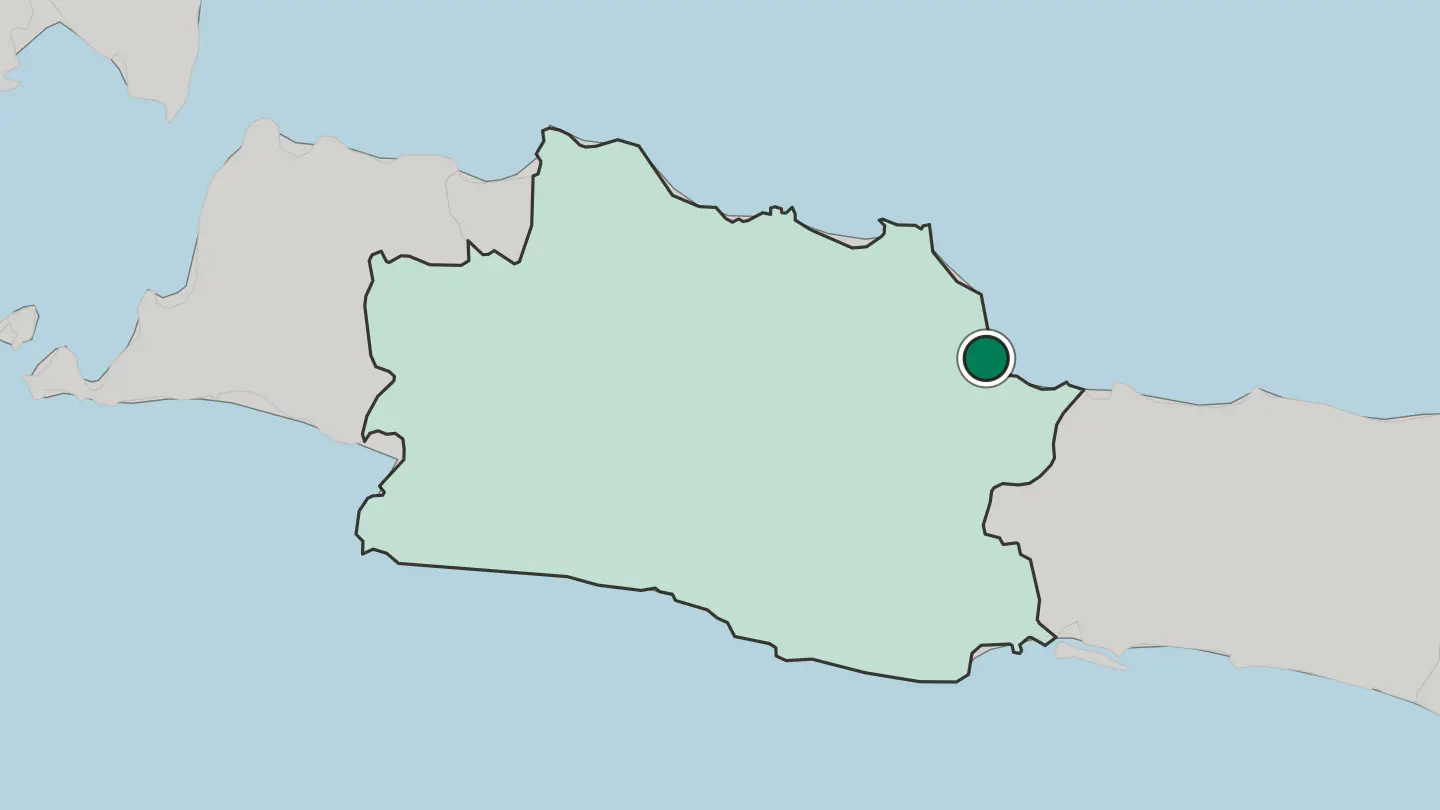 Map of Cirebon in Indonesia