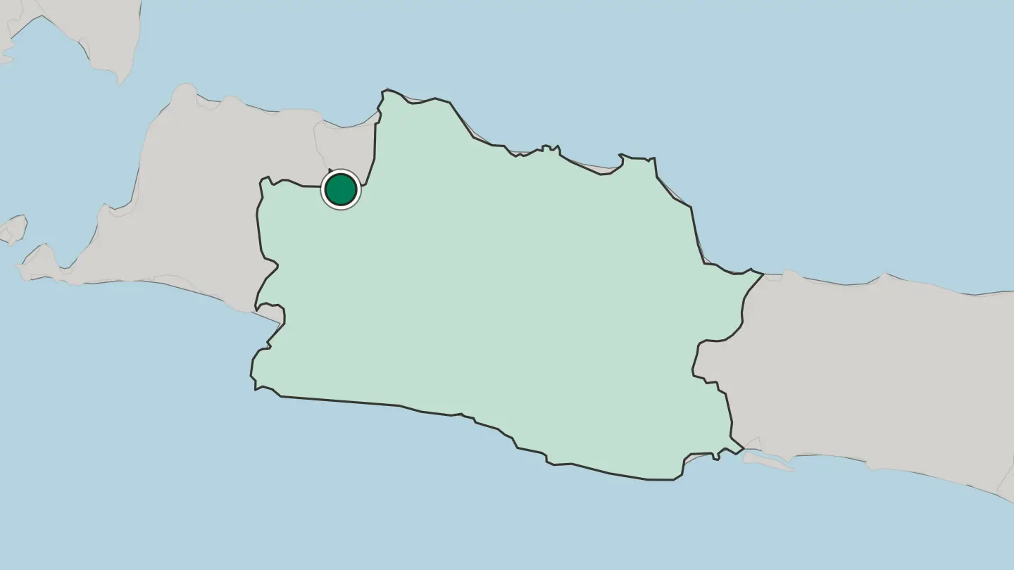 Map of Depok in Indonesia