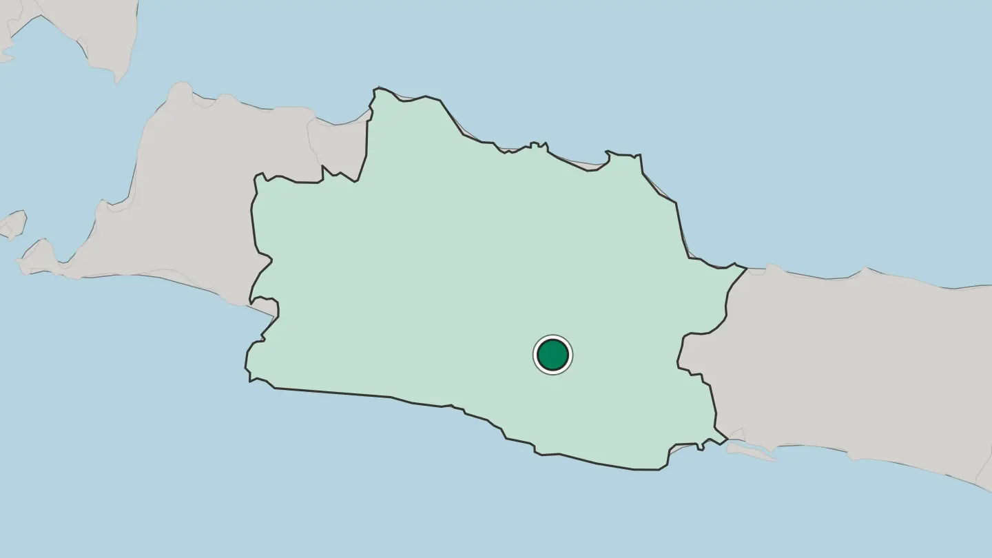 Map of Garut in Indonesia