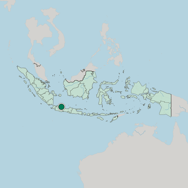 Map showing Indramayu — In Indonesia