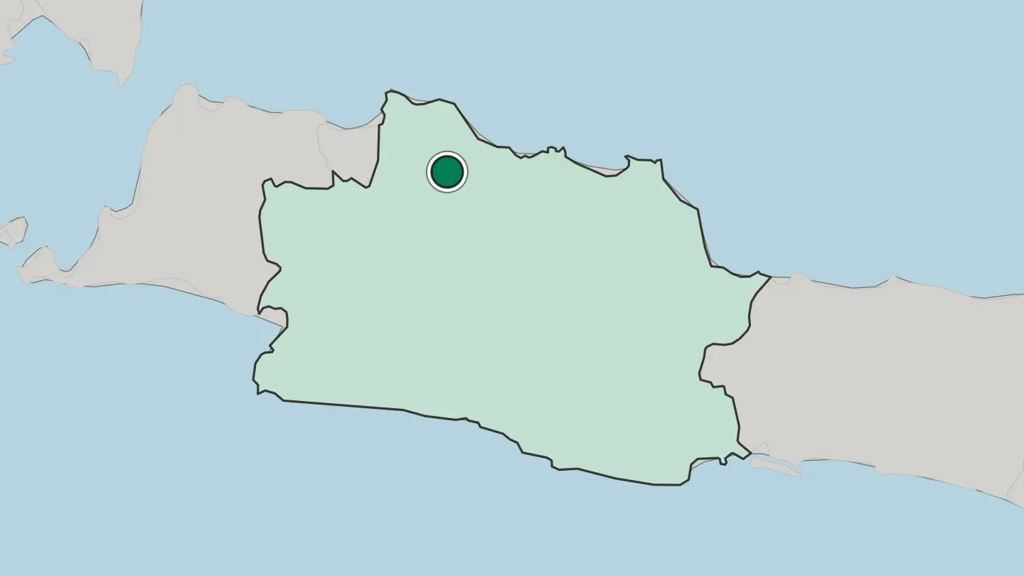 Map of Karawang in Indonesia