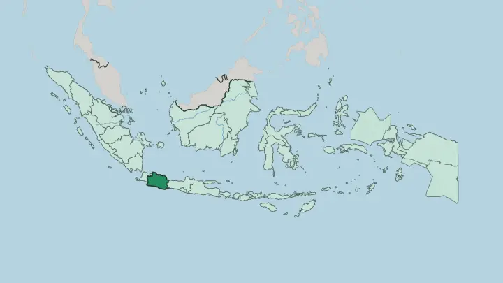 Map of Jawa Barat in Indonesia