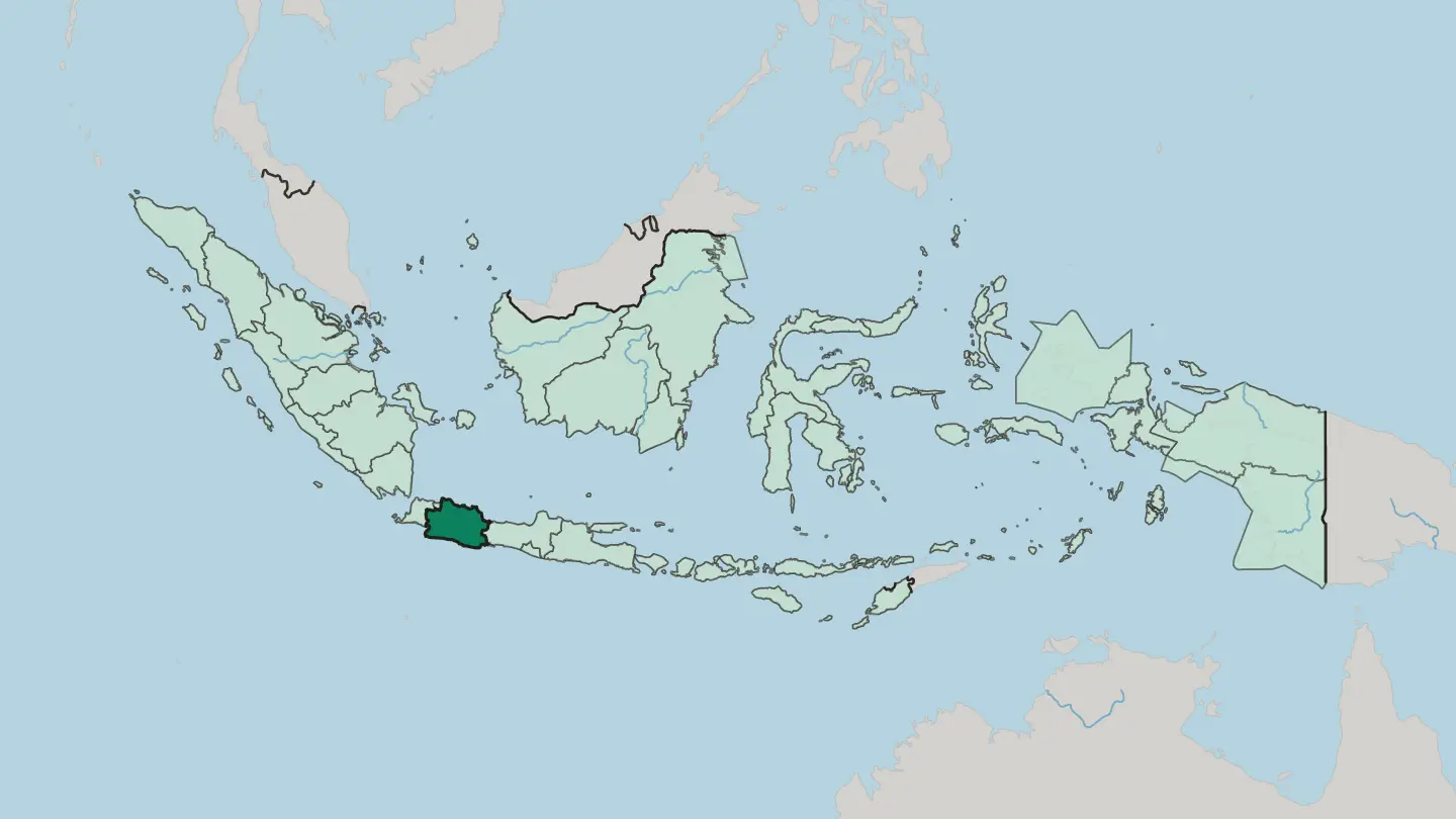Map of Jawa Barat in Indonesia
