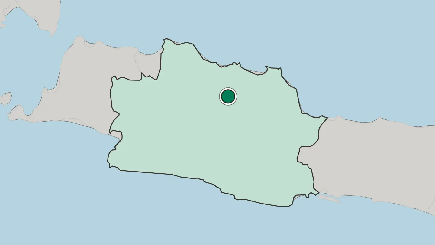 Map of Subang in Indonesia