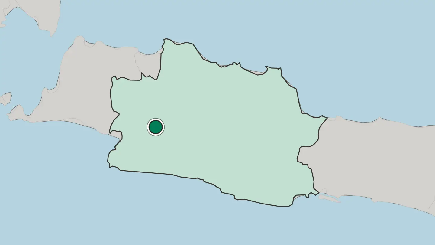 Map of Sukabumi in Indonesia