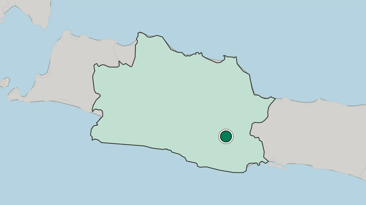 Map of Tasikmalaya in Indonesia