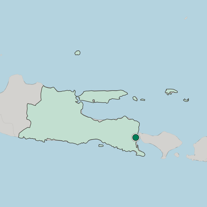 Map showing Banyuwangi — In Jawa Timur