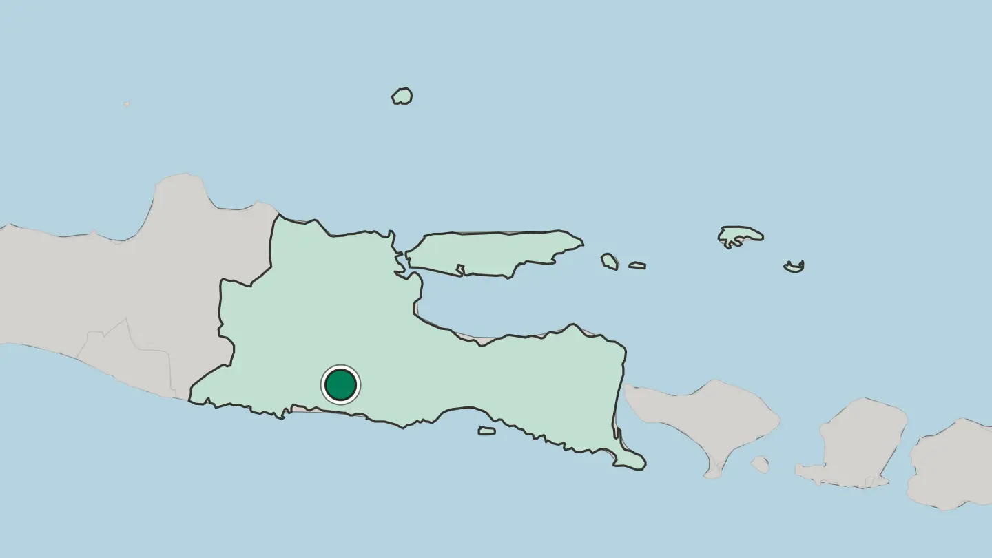 Map of Blitar in Indonesia
