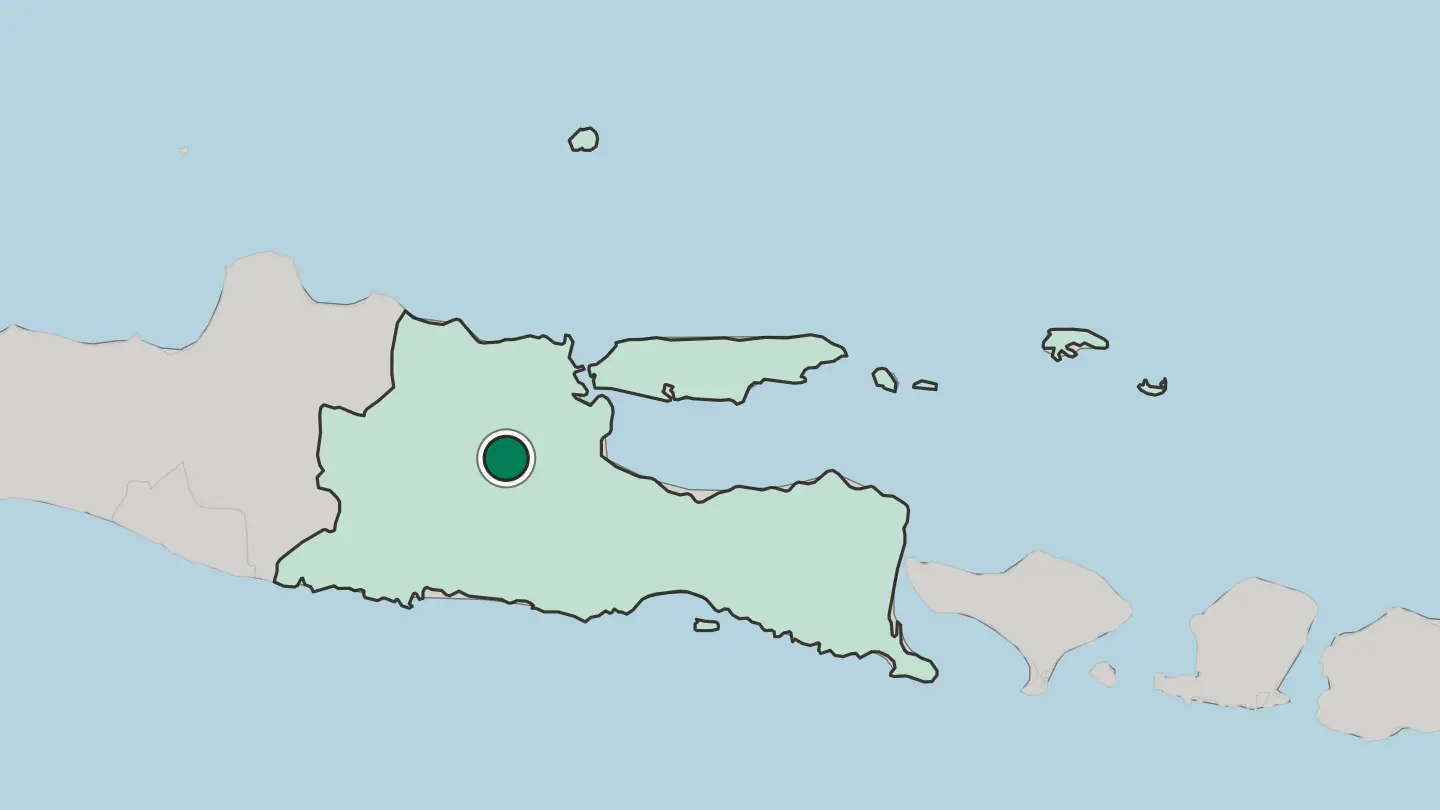 Map of Jombang in Indonesia