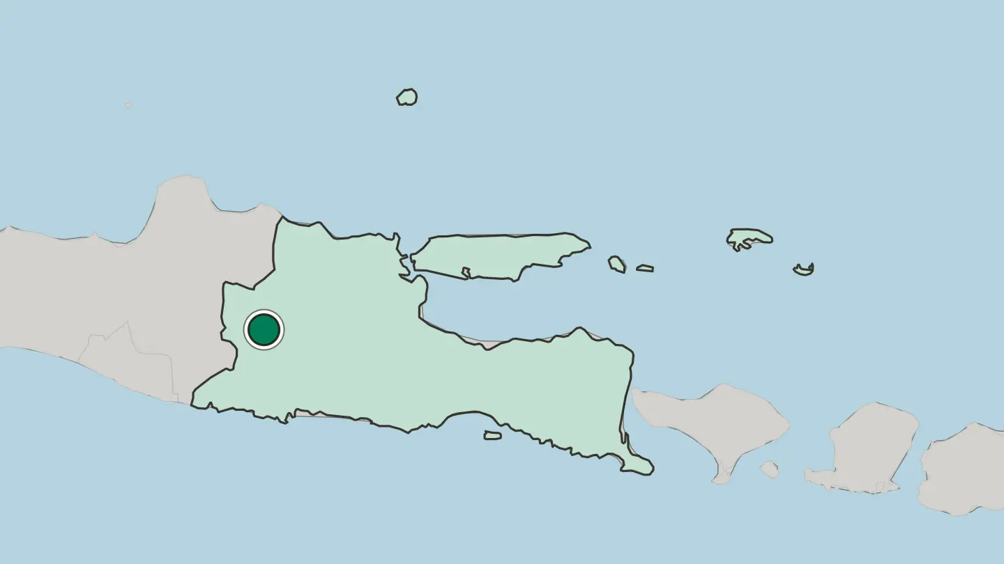 Map of Madiun in Indonesia