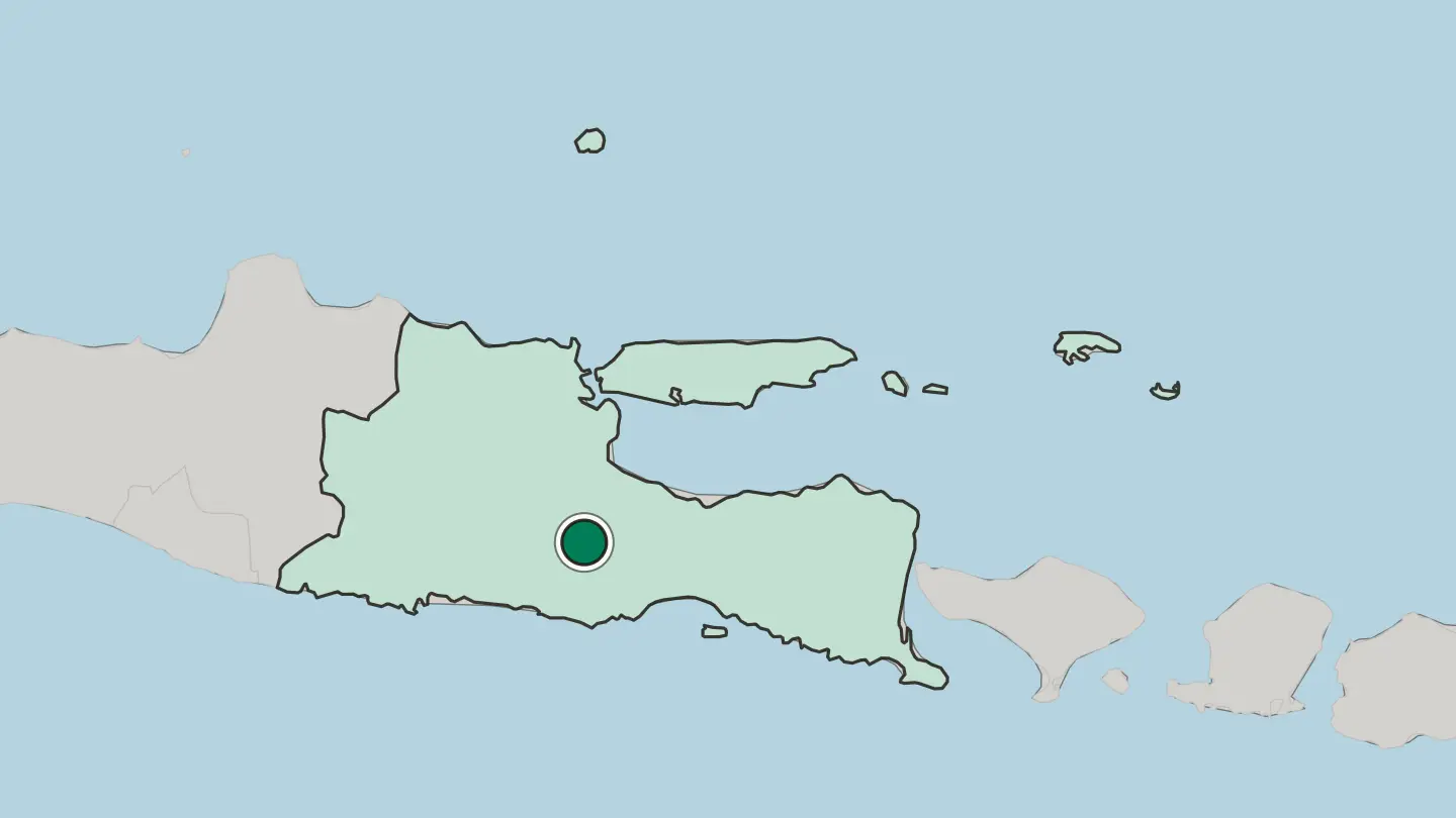 Map of Malang in Indonesia