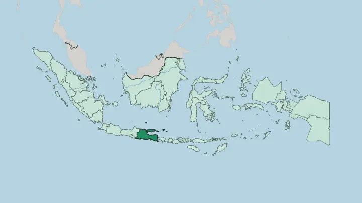 Map of Jawa Timur in Indonesia