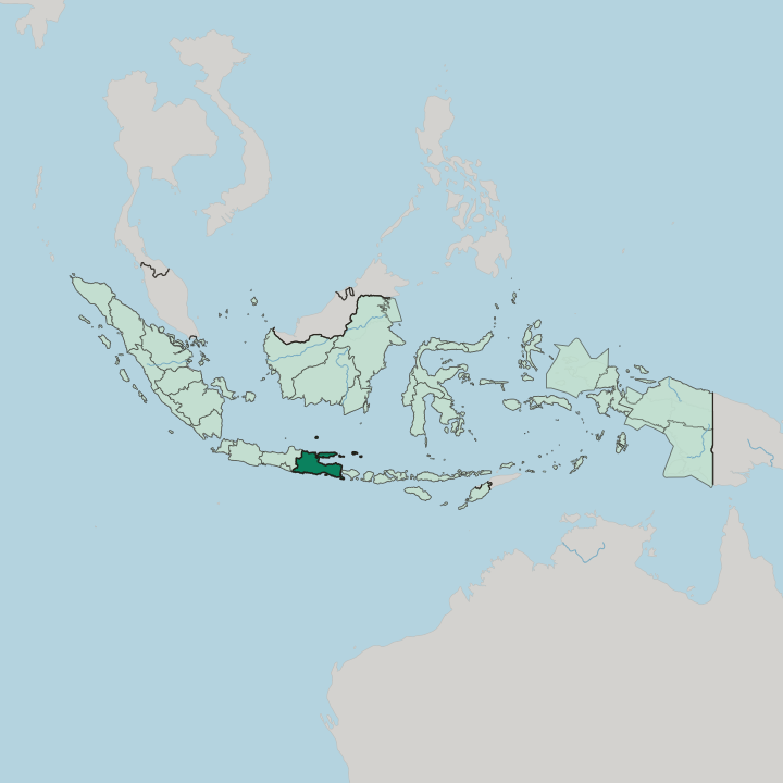 Map showing Jawa Timur — In Indonesia