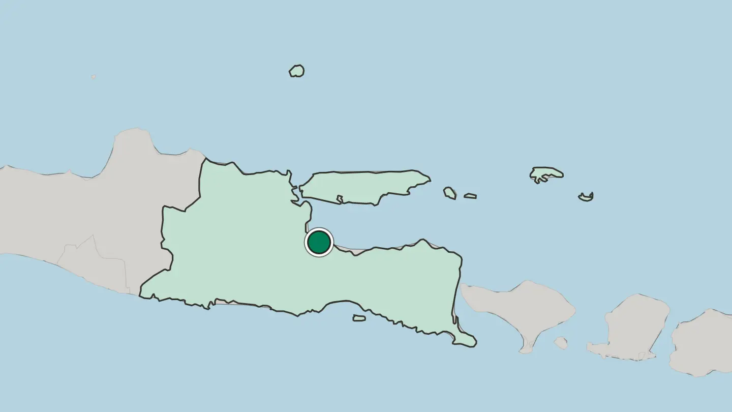 Map of Pasuruan in Indonesia