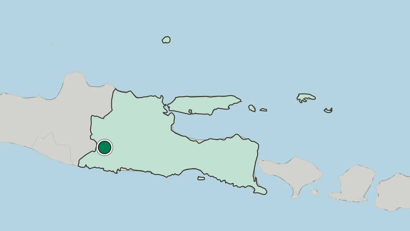 Map of Ponorogo in Indonesia
