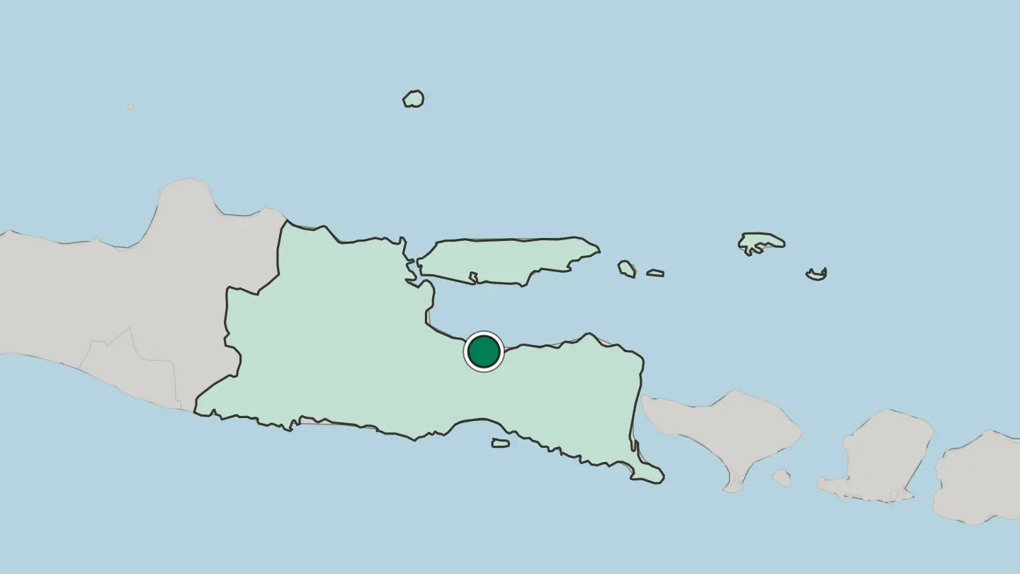 Map of Probolinggo in Indonesia