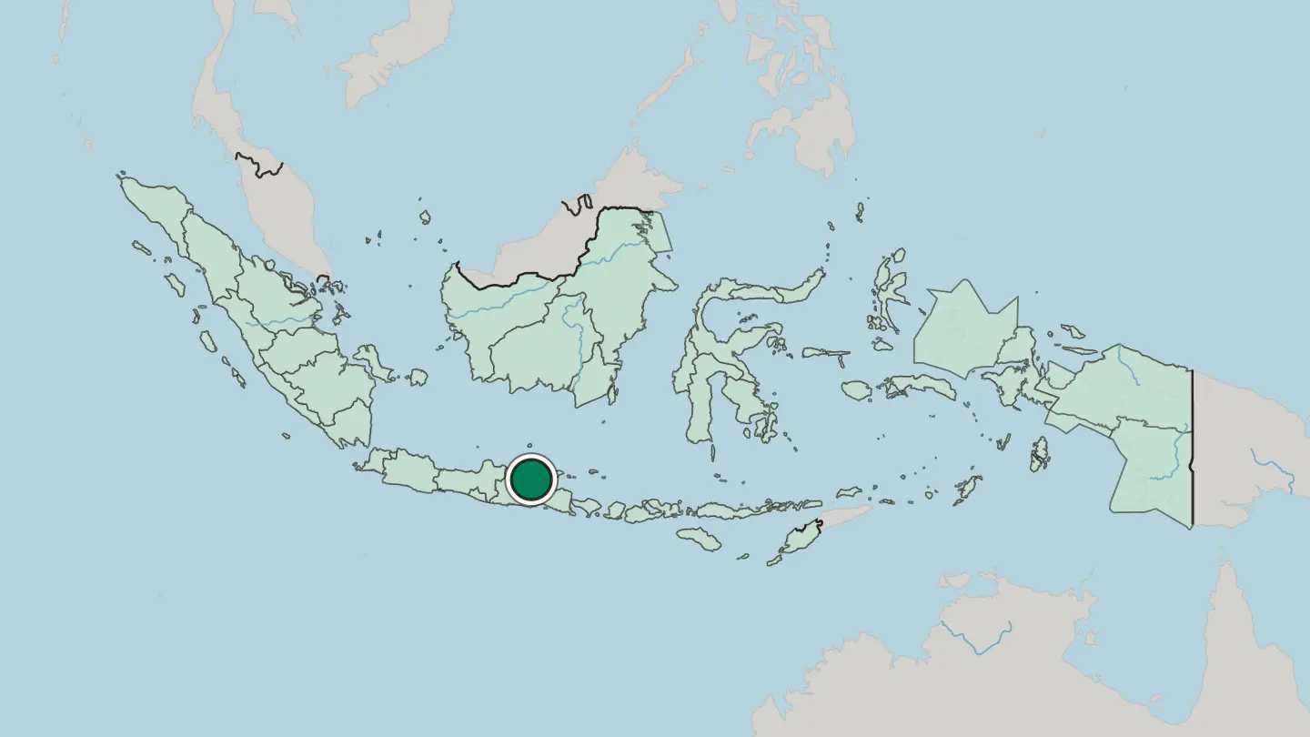 Map of Surabaya in Indonesia