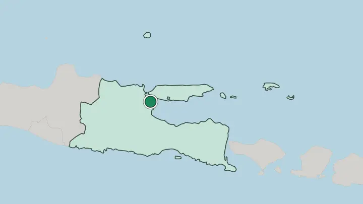Map of Surabaya in Indonesia