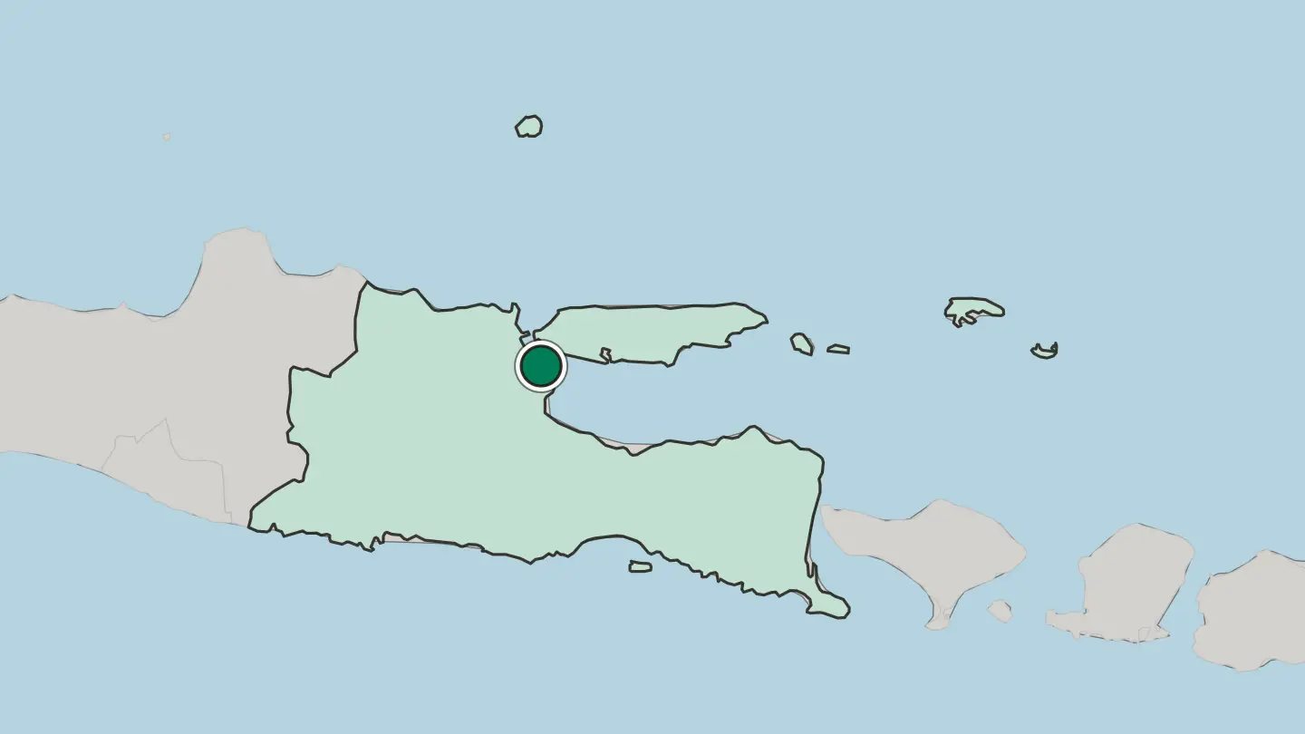 Map of Surabaya in Indonesia