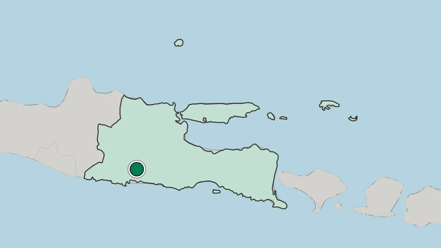 Map of Tulungagung in Indonesia