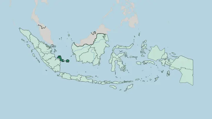 Map of Kepulauan Bangka Belitung in Indonesia