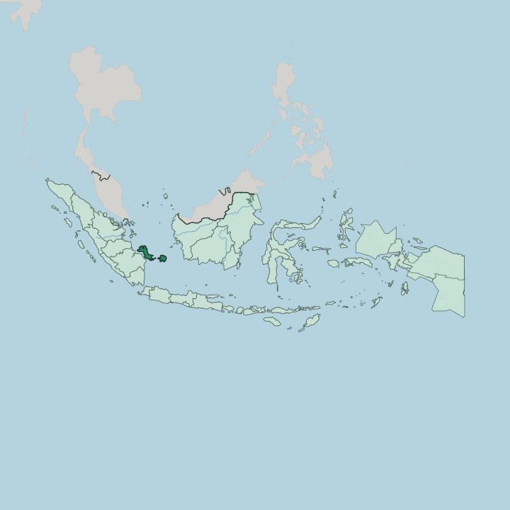Map showing Kepulauan Bangka Belitung — In Indonesia