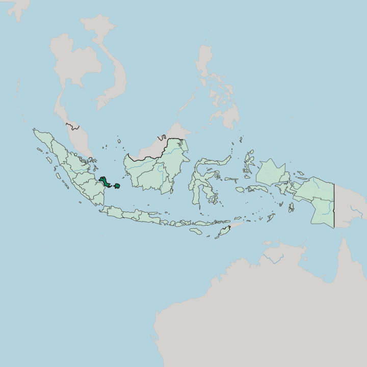 Map showing Kepulauan Bangka Belitung — In Indonesia